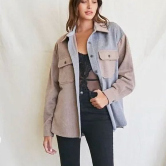 Forever 21 Colorblock Shacket | Shirt | Jacket - Picture 1 of 4